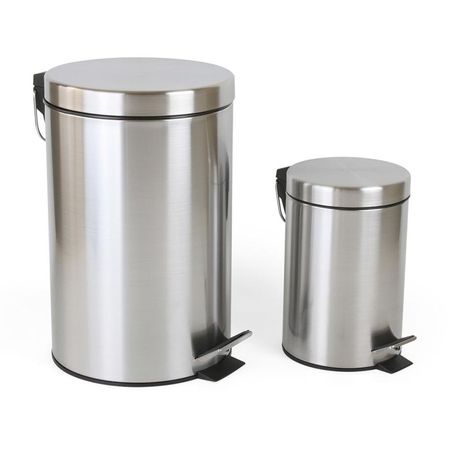 Set x2 papeleras Orange Ace/inox 3L+12L