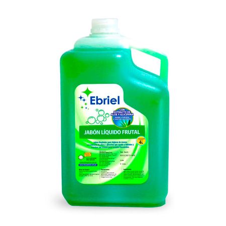 Jabón Líquido Frutal Galón x 4 litros Ebriel Verde con Aloe y Glicerina