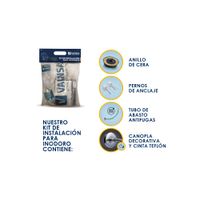 Kit de Instalación Premium para Inodoro Vainsa Gris de Acero Inoxidable/Plástico