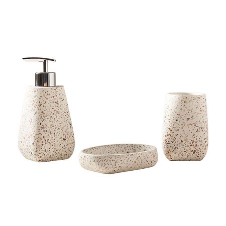 COMBO Dispensador de jabón Granito Orange + Jabonera Granito Orange + Vaso Granito Orange