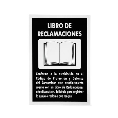 Señal de Seguridad Informativa Werken Modelo Libro de Reclamaciones Negro 22x15 cm