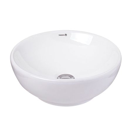 Ovalín de Loza Trebol Modelo Luna Blanco Brillante para Sobreponer