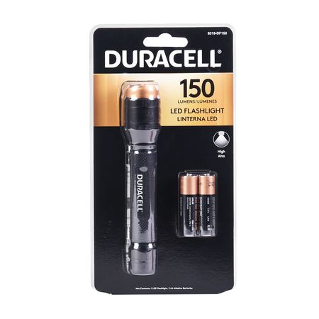 Linterna aluminio 150 lúmenes Duracell con pila 2AA