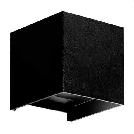 Aplique exterior Cubo led 6W luz cálida IP65 negro Lightech