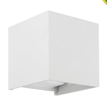 Aplique exterior Cubo led 6W luz cálida IP65 blanco Lightech
