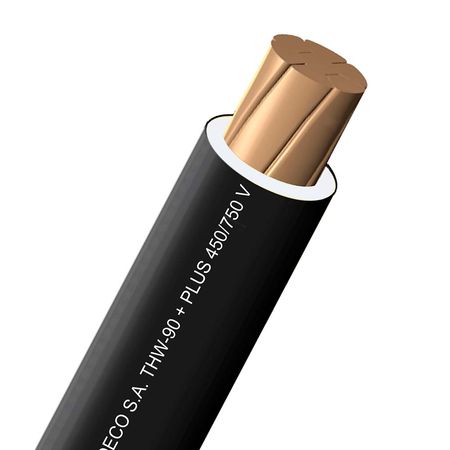 Cable THW-90 +plus 450/750 V 8 AWG Negro 100m Indeco