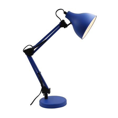 Lámpara de escritorio Ennis E27 55cm Azul Inspire