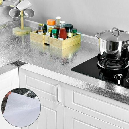 Papel Adhesivo Aluminio Cocina Decopapel Gris 3.3cm