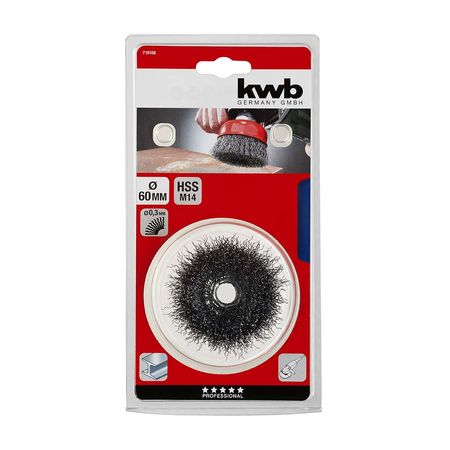 Grata de copa, acero, ondulado M14, 60mm KWB