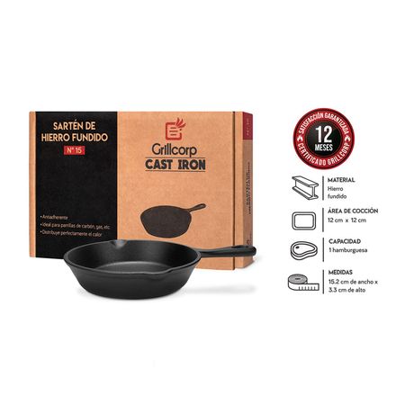 Sartén de hierro fundido N15 cm Grillcorp