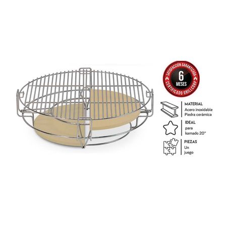 Parrilla sistema 2 en 1 para Kamado 20