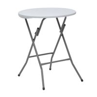 Mesa Plegable Redonda 60cm Orange Blanco de Polietileno HDPE