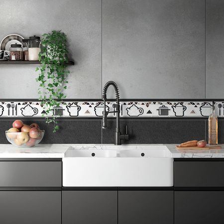 Listelo Cerámico Kantu Nuria Blanco Esmaltado 45x6.5cm