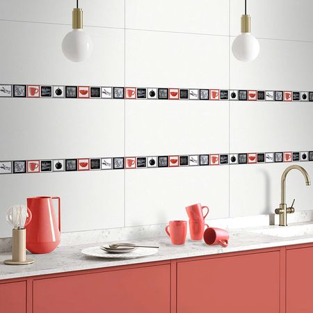 Listelo Cerámico Xilda 45 cm Kantu Rojo Esmaltado/Mate