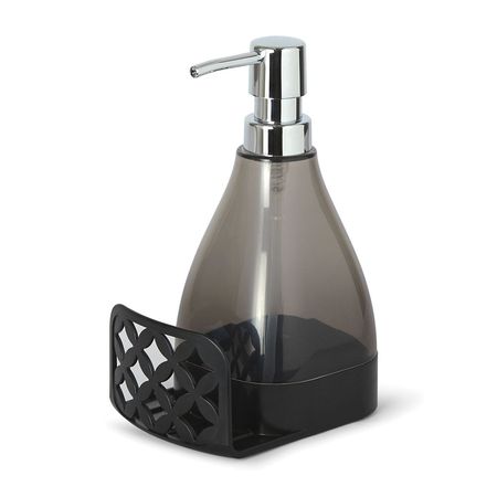 Dispensador de Jabón Recargable Orange con Porta Esponja Negro