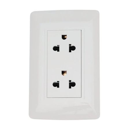 Tomacorriente Essential Doble Universal Blanco Orange