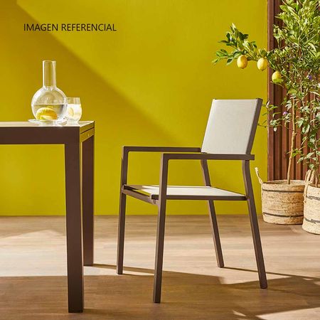 Silla de terraza aluminio textileno Marrón Naterial