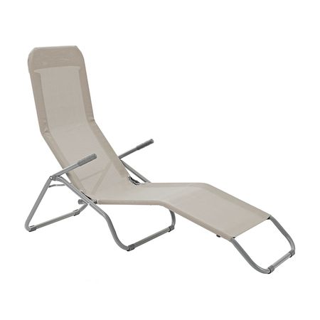 Reposera Fiesta metal + 2 Text 2 posiciones Taupe Naterial