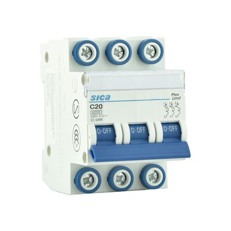 Interruptor Termomagnético Trifásico Sica 20A Blanco
