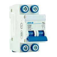 Interruptor Termomagnético/Riel 2x32A Sica