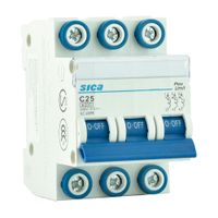 Interruptor Termomagnético Trifásico Sica 25A Tecnología Alemana Tipo Riel