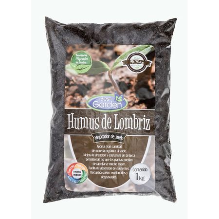 Fertilizante suelo Humus Lombriz 1kg Natural Garden