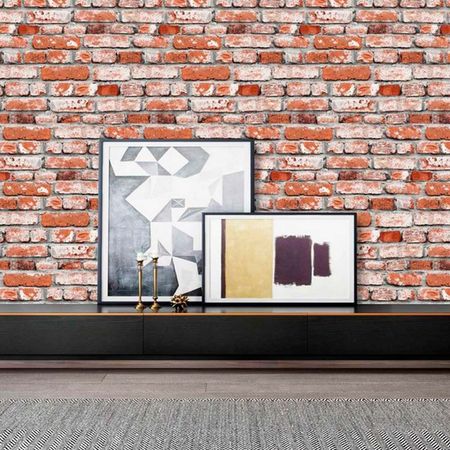 Decopapel Lavable Rococho 0.53x9.5m en Rojo, Papel Gofrado Resistente Decopapel