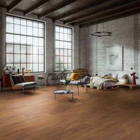 Piso laminado Roble Harlech AC4 8mm 2.22m2 Eurohome