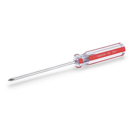 Desarmador Estrella Rubicon Modelo 102 Cromado 3/16'' x 4' Plástico