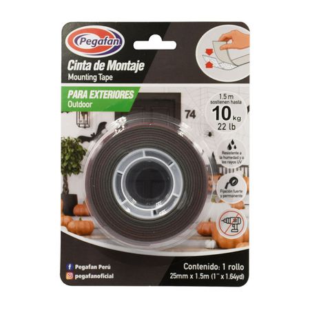 Cinta montaje exteriores 25x1.5m Pegafan