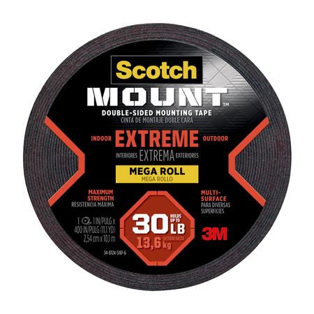 Cinta de Doble Contacto Extrema 3M 25.4mm x 10m en Color Rojo