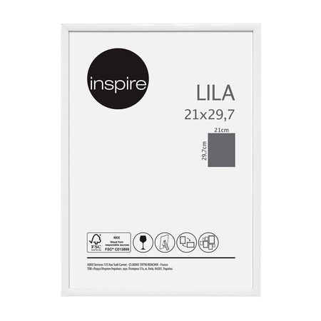Marco de Foto Inspire Blanco Lila 21x29.7cm PVC/Madera