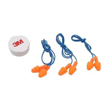 Tapones Auditivos Reutilizables 3M Modelo x3 Und90716H3 Naranja con Cordón
