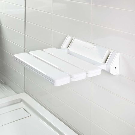 Asiento de Seguridad Plegable para Ducha Sensea Blanco de Polipropileno