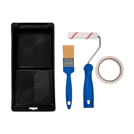Kit rodillo + brocha + masking tape + bandeja Dexter