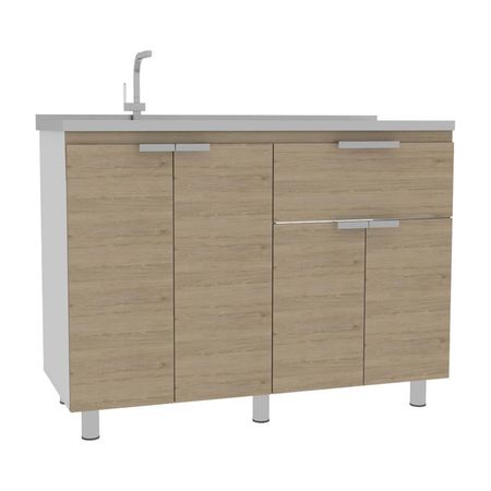 Mueble bajo con lavadero Fendi - Rovere Blanco