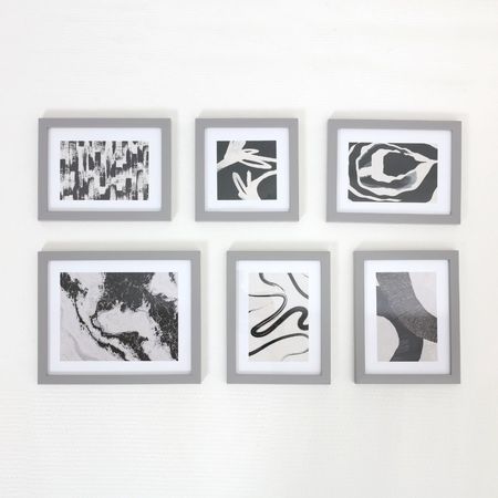 Set de 6 Portarretratos Gris Orange de Plástico/Vidrio de 44 x 29.5cm