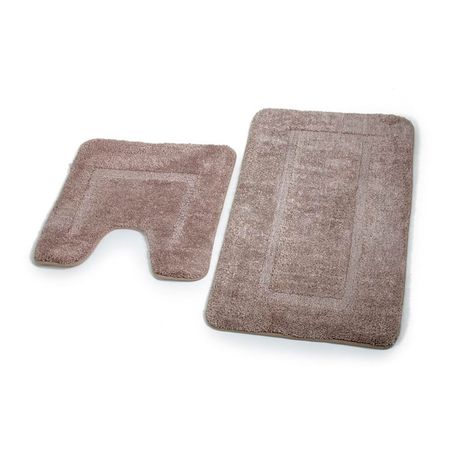 Set Alfombra para baño Orange Microfibra Taupe 2 piezas