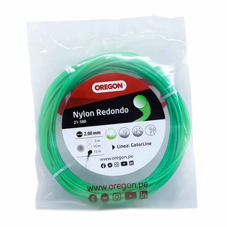 Nylon Gtl redondo Verde 2mm 15m Oregon