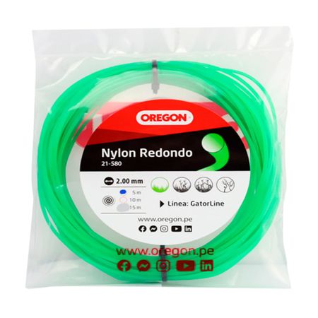 Nylon Gtl redondo Verde 2mm 5m Oregon