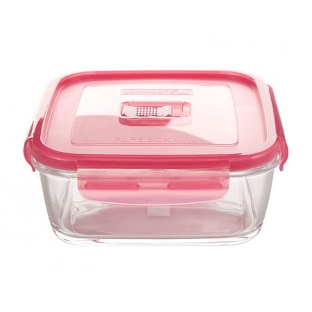 Taper cuadrada 38 Cl Pure Box Active con tapa Rosada Luminarc