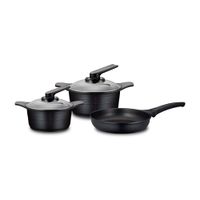 Juego de Ollas Aluminio Roichen Negro Libre de PFOA 5 Piezas