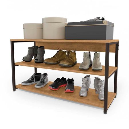 Zapatera London 3 niveles Maple Metal Orange