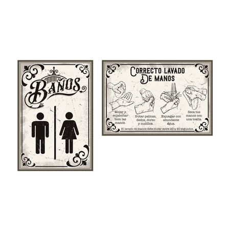 Pack 2 baño Vintage (2 und) 22x15cm