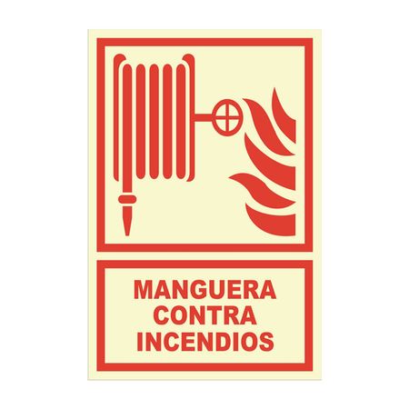 Señal de Manguera Contra Incendios Fotoluminiscente 20x30cm