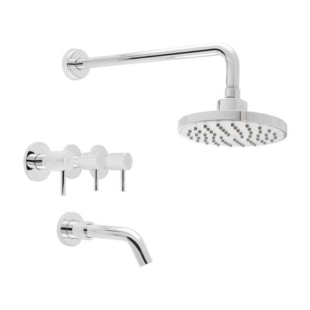 Mezcladora de Ducha y Tina Trebol Memphis 8' en Bronce Plata