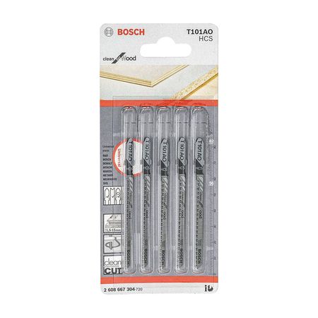 Set de 5 hojas de calar T101AO Bosch corte fino para madera