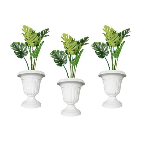 Maceta Tipo Copa Ferticorp Blanco de Plástico Resistente 3 Unidades