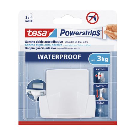 Gancho resistente al agua duo Blanco grande x 1 unidad Tesa