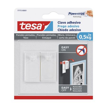 Clavo adhesivo para pared 0.5kg x 2 unidades Tesa
